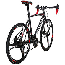 EUROBIKE Dual Disc Brake XC550 Road Bike 21 Speed Shifting System 54Cm Steel Frame 700C 3-Spoke Wheels Bicycle Blackwhite