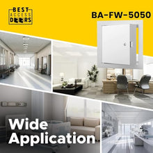 Best 22" x 30" Fire-Rated Insulated Metal Access Door, 2" Thick Insulation Access Panel for Drywall/Ceilings, 16-Gauge Mounting Frame, 20-Gauge Drywall Panel with 1" Flange, BA-FW-5050