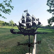 Weathervane Metal for roof Garden Yard Weathervane Weathercock Wind Direction Retro Sailing Boat Fishing Boat Ship Shape Weather Vane Creative Home Decor Ornament Gift for Farm Yard Garden