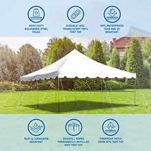 Party Tents Direct 20' x 20' Weekender Pole Canopy, White Top & Sidewalls