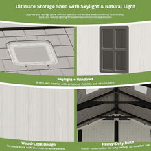 Patiowell 10x10 FT Resin Outdoor Storage Shed with Floor, Beige