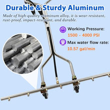 45 inch Surface Cleaner Water Broom, Dual Handle Stainless Steel Pressure Washer Attachment with 7 Nozzles, Concrete Driveway Power Broom Sweeper