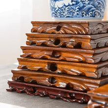 OREKPOT Pcs Plants Saucers Square Root Carved Solid Wood Base Vase Fish Tank Table Decoration Crafts Ornaments Bracket Tray Base Plant Pot Saucers,