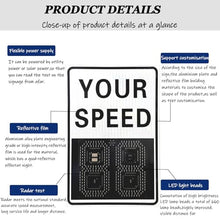 zxmeimm Flashing Solar Powered Led Speed Limit Signs, 20"x27"/24"x35" Rust Proof Aluminum Radar Speed Detector with Accessories Mainselectricity-90x60cm