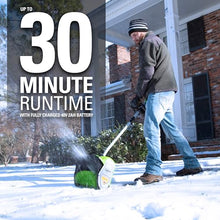 1200W Electric Snow Blower, 1800RPM Handheld Cordless Snow Shovel with 2 Battery, 8m Throwing Outdoor Snow Clearing Artifact, Adjustable Direction, Rechargeable Small Snowplow for School Roads
