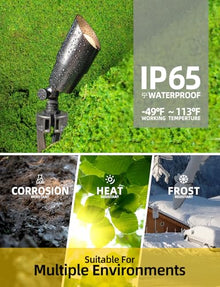 COLOER Solid Brass Landscape Spotlight 12-Pack with 5W LED MR16(101B-Black)