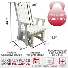 Amish Casual Heavy Duty 600 Lb Mission High Back Treated Glider Chair (Semi-Solid White Stain)