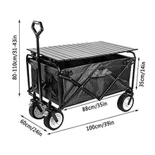 Handcart, Outdoor Folding Utility Wagon Heavy Duty Folding Wagon Cart, Utility Garden Cart with Tabletop, Camping Trolley on Wheels Hand Cart, Load-Bea100Kg / 220Lbs/Style 5