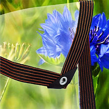Transparent Tarp with Eyelets Weatherproof Transparent Tarpaulin Foldable Tarp Groundsheet Covers for Garden Furniture Plants Greenhouse_5x8m(Transparent 6x6m)
