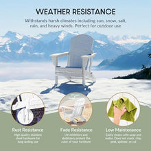 WestinTrends Malibu 3-Pieces Adirondack Chairs Set with Side Table, All Weather Outdoor Seating Plastic Patio Lawn Chair Folding for Outside Porch Deck Backyard, White