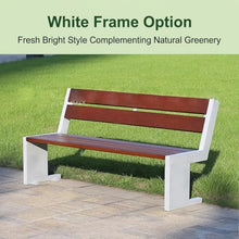HAIFENGT 2-3 Person Metal Outside Bench with Backrest