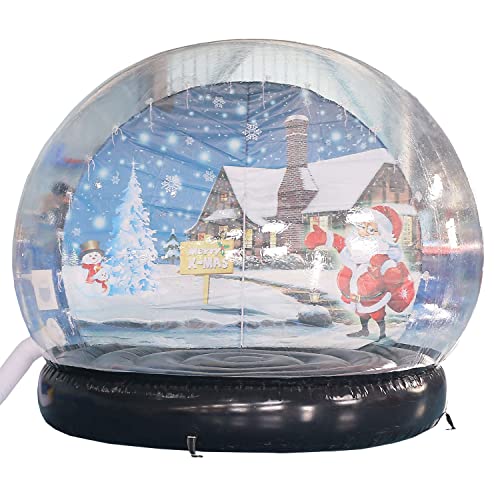 SAYOK Inflatable Christmas Decoration Snow Globe Tent with Blower and Pump, 9.84ft Black Bottom