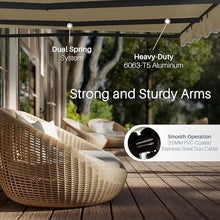 ALEKO Electric Patio Awning Caribbean Black Frame 20x10 Desert Sand