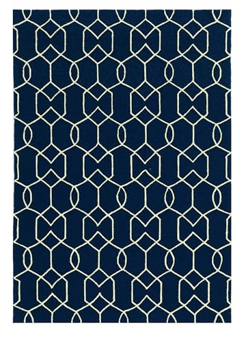 HomeRoots 8' x 11' Navy Blue Moroccan Indoor Outdoor Area Rug