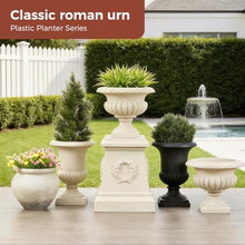 20" H Large Plastic Roman Urn Planter with 28" Tall Decorative Pedestal