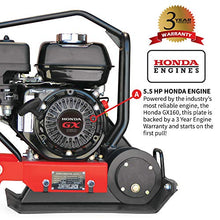 Tomahawk 5.5 HP Vibratory Plate Compactor Tamper for Dirt, Asphalt, Gravel, Soil Compaction Powered by Honda GX160 Engine