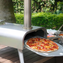 Yioryo Pizza Ovens, 16 Inch Wood Pellet Burning Pizza Oven Pellet Pizza Stove, Portable Stainless Steel Pizza Oven with Pizza Stone for Outdoor Backyard Garden Kitchen(Package Configuration)