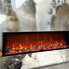 Atomized Fireplace Fireplace Insert Built-in Decorative Cabinet Simulated Flame Tempered Glass Surface Household(Medium)