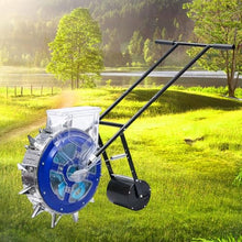 Joytar Manual Seeder Hand-Push Garden Seeder Roller Seeding and Fertilizer Applicator Metal Wheel hubs Adjustable Plant spacing for Gardens and farmland(16-Hole)