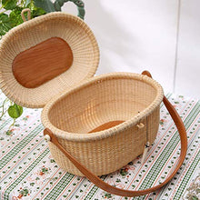 GAAHRQQQ Wicker Willow Picnic Basket Shopping Vintage Basket with Lid and for Camping for Shopping