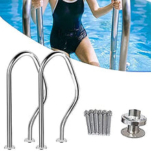 ZEELYDE Pool Handrail,Summer 304 Stainless Steel Inground Pool Safety Products,Easy Mount Hand Grab Rail,Silver