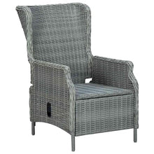 Molumvel Outdoor Reclining Garden Chair with Cushions, PE Rattan Wicker Patio Seat, Adjustable Backrest Lounge Furniture for Backyard, Balcony, Terrace, Light Grey