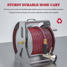 JTYMZYY Freestanding Garden Hose Reel, Wall Mounted 1/2 Inch Hose Reel Set for Watering Flowers/Washing Cars/Cleaning Floors, 10m/15m (15m)