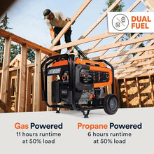 Generac 8,250 Starting Watt Dual Fuel Portable Gas Generator Electric Start