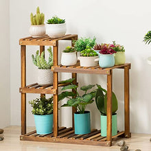 MIIKHI Flower Rack Display Stand Wood Plant Rack Flower Pots Holder Garden Display Ladder Planter Storage Shelf for Balcony