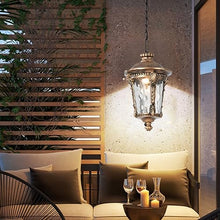LustreVibe Retro Outdoor Pendant Light - Waterproof Ceiling Hanging Lamp for Garden, Patio, and Porch - Adjustable E27 Chandelier in Gold Finish (23 * 35cm)(Gold-18 * 27cm,2 PCS)