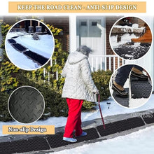 Heated snow and ice melting stair mats, outdoor heated snow and ice melting door mats, winter sidewalk heated outdoor mats, winter de-icing and ice melting products, anti-slip design(5 Pcs,25.4x120cm/