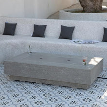 Riviera Concrete Fire Pit 60" x 31.9" Outdoor Patio Firepit Includes Fire Glass Modern Fire Pits & Outdoor Fireplaces for Garden, Deck, Indoor & Outdoor Heating