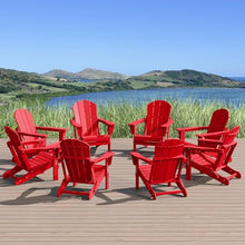 WestinTrends Malibu Malibu Outdoor Folding Poly Adirondack Chair (Set of 8), Red