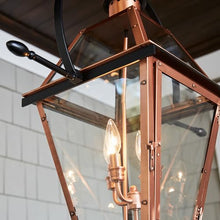 Quoizel Rue De Royal Charleston Outdoor Hanging Lantern 30 Inch 4-Light Aged Copper