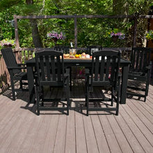 highwood AD-ST7LH2CO5BA-BKE Lehigh 7pc Rectangular Counter Height Dining Set 84" x 42", Black