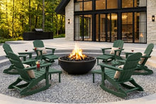 Patio Kingdom 6-Piece All-Weather HDPE Adirondack Rocking Chairs Set, Heavy Duty Sturdy Patio Rocker Furniture Suite for Large Backyard, Outside Deck & Fire Pit Conversation Area, Forest Green