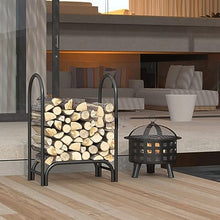 DOIBG Heavy Duty Outdoor Firewood Rack for Indoor Fireplace Durable Wood Holder Bracket with Large Capacity Storage