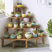 RWGOVLU Flower Stand For Indoor and Outdoor Wood Plant Stand and Flower Stand 4 Layer Bonsai Display Stand Storage Rack Length 110cm Height 80cm Width 75cm Plant Stand