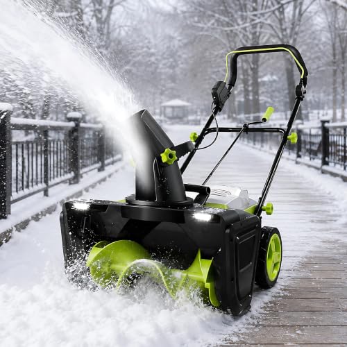 QIUNAOZI 3500w Brushless Motor Snow Thrower, with LED Light and Wheels