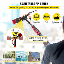Window Cleaning Rod, Water Supply Retractable Brush with Scraper, Retractable Cleaning Roof Greenhouse, Solar Panels, 3 in 1 Cleaning Tool,3.6 M/11.8 Ft
