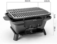 Charcoal Grills, Barbecue Grill, Portable Mini Charcoal Grill Desk Tabletop Outdoor All Cast Iron Smoker Grill for Picnic Garden Terrace Camping Travel