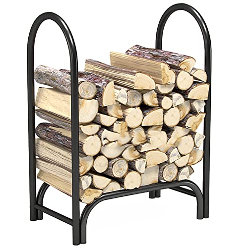JKSVTF Firewood Rack Firewood Fireplace Tool Holder Stoveware Indoor Outdoor Fireplace Heavy Duty Metal Wood Holder Fireplace Accessory Black Log Rack