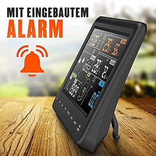 ALQPPM Wireless Wi-Fi Weather Station - Digital Weather Forecast with Screen, Rain Guage, Anemometer, Solar Powered