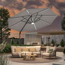 OROTLECT 132.3'' Lighted Cantilever Umbrella with Crank Lift Base Included