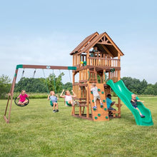Backyard Discovery Highlander All Cedar Wooden Swing Set Light Brown