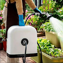 Heavy Duty Water Hose Holder, Portable 30M/100FT Hose Reel Box with Hose, Hose Reel Cart with Handle, Complete with Hose Guide, Nozzle, Fittings and Accessories, Easy for Garden Cleaning and Watering,