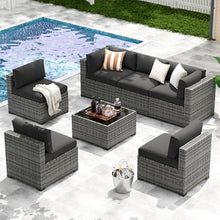 7-Piece Patio Furniture Set, Wicker Outdoor Furniture with Thick Cushions