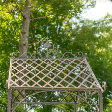 9.5ft T Iron Garden Arch with Embellished Trellis London 1820" (Antique Bronze)