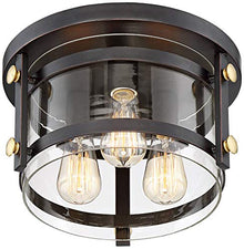 Eagleton 13 1/2" Wide Oil-Rubbed Bronze LED 3-Light Ceiling Fixture