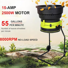 Electric Leaf Mulcher Shredder 2500W with Wheels, 8000RPM Chipper, Garden Cleanup Tool, Composting Machine, Includes Storage Bag 54cm,30mxPowercord (30m)